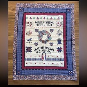 Vintage Wamsutta Welcome Friends One All Quilting Cotton Panel 35 " x 44"